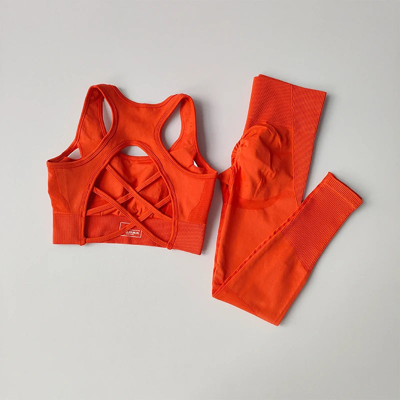 2er-Set Sport-BH für Damen, professionelles Fitness-Tanktop, stoßfester Lauf-Leggings-Yoga-Anzug, schöner Rücken-BH-Bekleidung