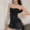 2024 Summer Rompers Women Jeans Jumpsuit Off Shoulder Loose Casual Denim Rompers Womens Jumpsuits Wide Leg Casual Denim Overalls