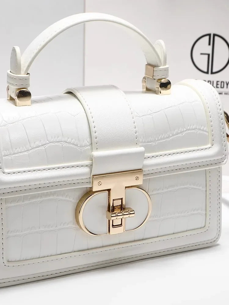 Luxuriöse Designer-Taschen mit hochwertigem Alligator-Prägeleder und zartem Metalldesign, tragbare Umhängetasche für Damen