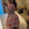 Women Two Piece Sets Shorts Skirt Set Full Sleeve Print Top Short Skirts A Line Pleated High Waist Y2k Streetwear Elegant Autumn