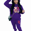 Women's Hoodies Sets Pants Suit 2 Piece Outfits 2025 New Letter Print Bear Aesthetics Sweatshirt and Sweatpants Womens Tracksuit