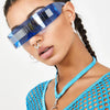 Futuristic Narrow Visor women Sunglasses Laser Eyeglasses Personality Mirrored Lens Eyewear Glasses integrated Men sun glasses