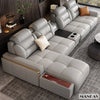 Premium italienische Echtleder-Ecksofas Sofagarnituren mit USB und Bluetooth Lautsprecher – MANBAS Wohnzimmermöbel
