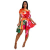 CM.YAYA Damen Batik-Print Strand Ärmellos V-Ausschnitt Schärpen Sexy Party Club Playsuits Jumpsuit 2025 Sommer Einteiler Rompers