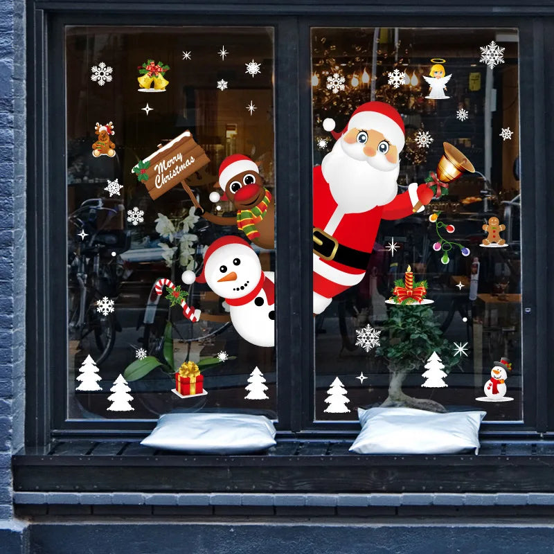 Weihnachtsfensteraufkleber Frohe Weihnachten Dekorationen für Zuhause 2024 Weihnachtsschmuck Xmas Navidad Natal Geschenke Neujahr 2025