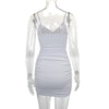 Women Sexy Cutout Bodycon Dress Euro Style Cross Back Straps Hollow Out Nightclub Party Evening Outfit Slim Fit Stretchy Dress