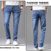 Sommer elastische Herrenjeans Mode Grau Bequeme Business Straight Stretch Baumwolle Casual Denim Hose Marke Männliche Dünne Hosen