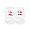 Kiddiezoom 2 Pcs/Lot Four Seasons I love Papa Mama Newborn Boy Girl Bodysuits Soft 100%Cotton Baby onesies Twin Clothes