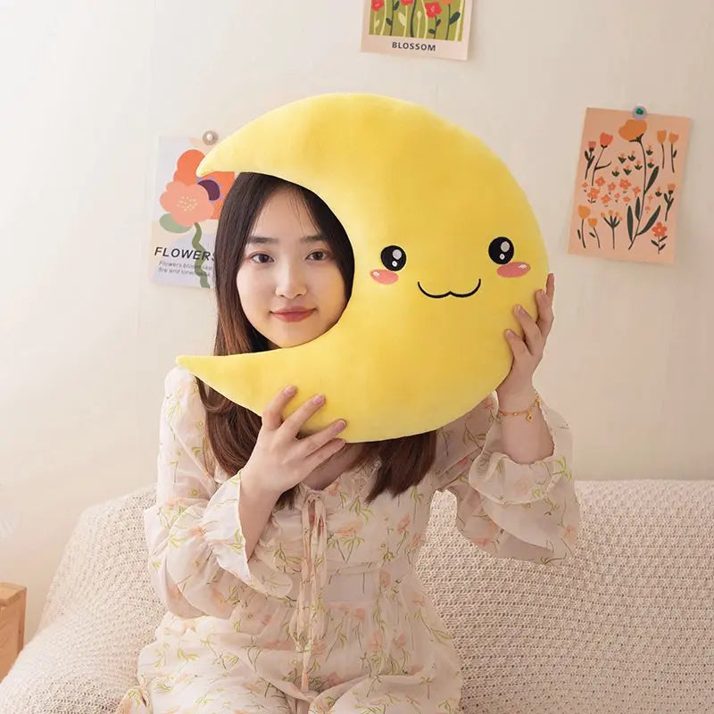 25cm New Sky Style Funny Moon Soft Plush Toy Baby Cute Throw Pillow Comfort Dolls Home Decor Xmas Gift Kids