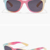 2024 Neue trendige coole bunte glänzende quadratische Sonnenbrille für Kinder Mädchen Trendige modische süße Sonnenbrille Kinderbrille