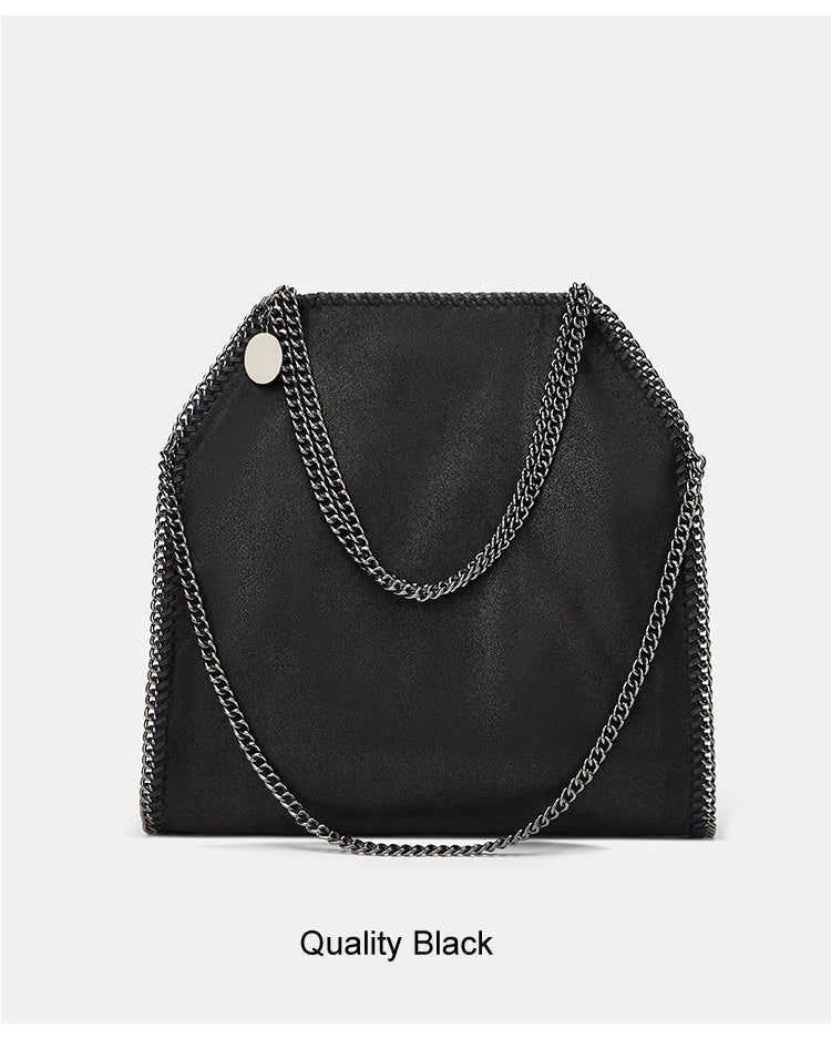 Designer's retro braided chain environmental microfiber handbag Women's new fashion multi-functional large capacity shoulder bag