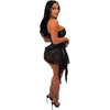 CM.YAYA Women Strapless V-neck Fashion Sequined Sexy Dress Mesh See Through 2024 Summer Night Club Evening Party Mini Dresses