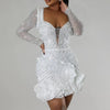 Women's Rhinestone Fashion Sexy Beaded Dress Temperament Commuting Female Clothing New High Waist Women Hip Wrap Party Dresses