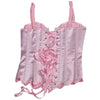Women Tight Corset Vest Bustier Overbust Petal Bodice Lace Up Boned Shaping Tops Pink Costume Crops With 5 Buckles Party Wedding