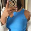 Sexy Rib-knit Tank Top for Women Summer Solid O-neck Sleeveless Crop Tops Street Vintage Korean Fashion Shirt Vest Y2K Clothes