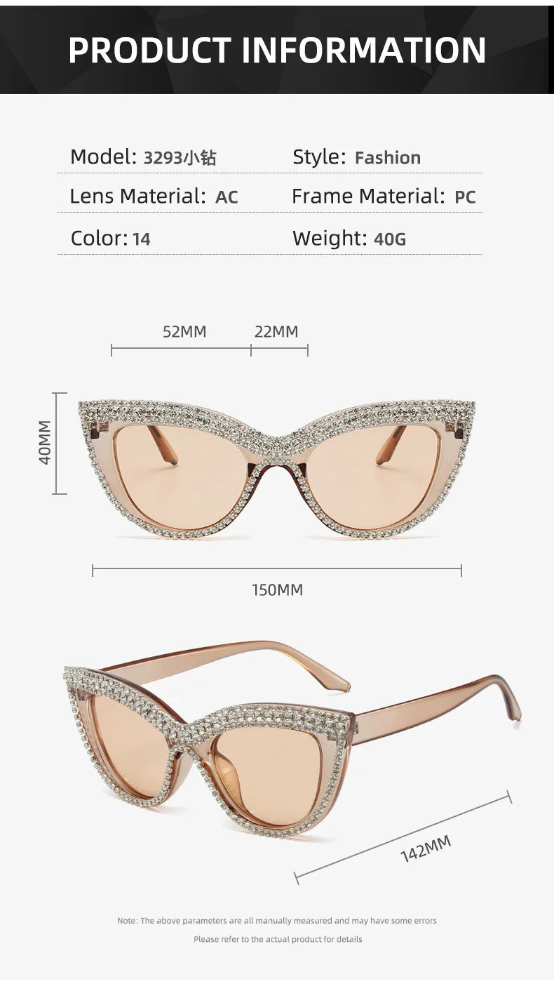Blumen Katzenaugen Retro Strass Sonnenbrille für Damen Elegant Fashion Herren Trend Designer Outdoor Party Sonnenbrillen Eyewear