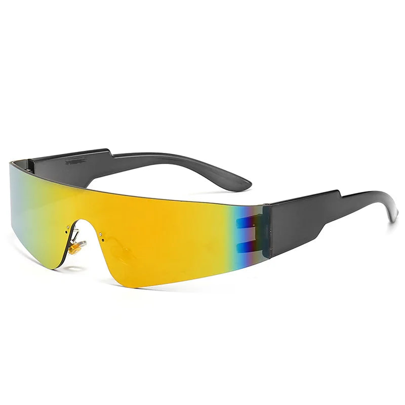 Neue Mode Bunte Sport-Sonnenbrillen Damen Cyberpunk Randlose Sonnenbrille Anti-UV Fahr-Sonnenbrille UV400 Oculos De Sol