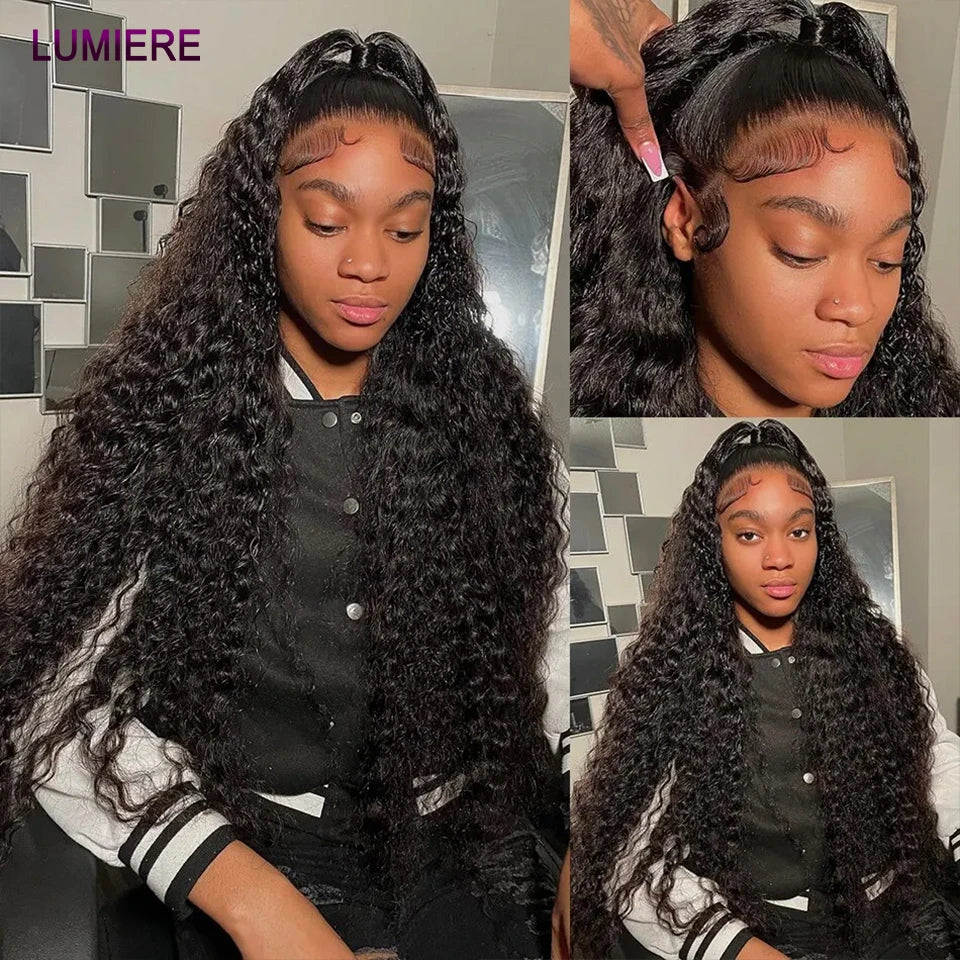 Mongolian Afro Kinky Curly Human Hair Bundles With Closure Deep Curly Hair Weave Bundles With Frontal Closure Hair Extensions