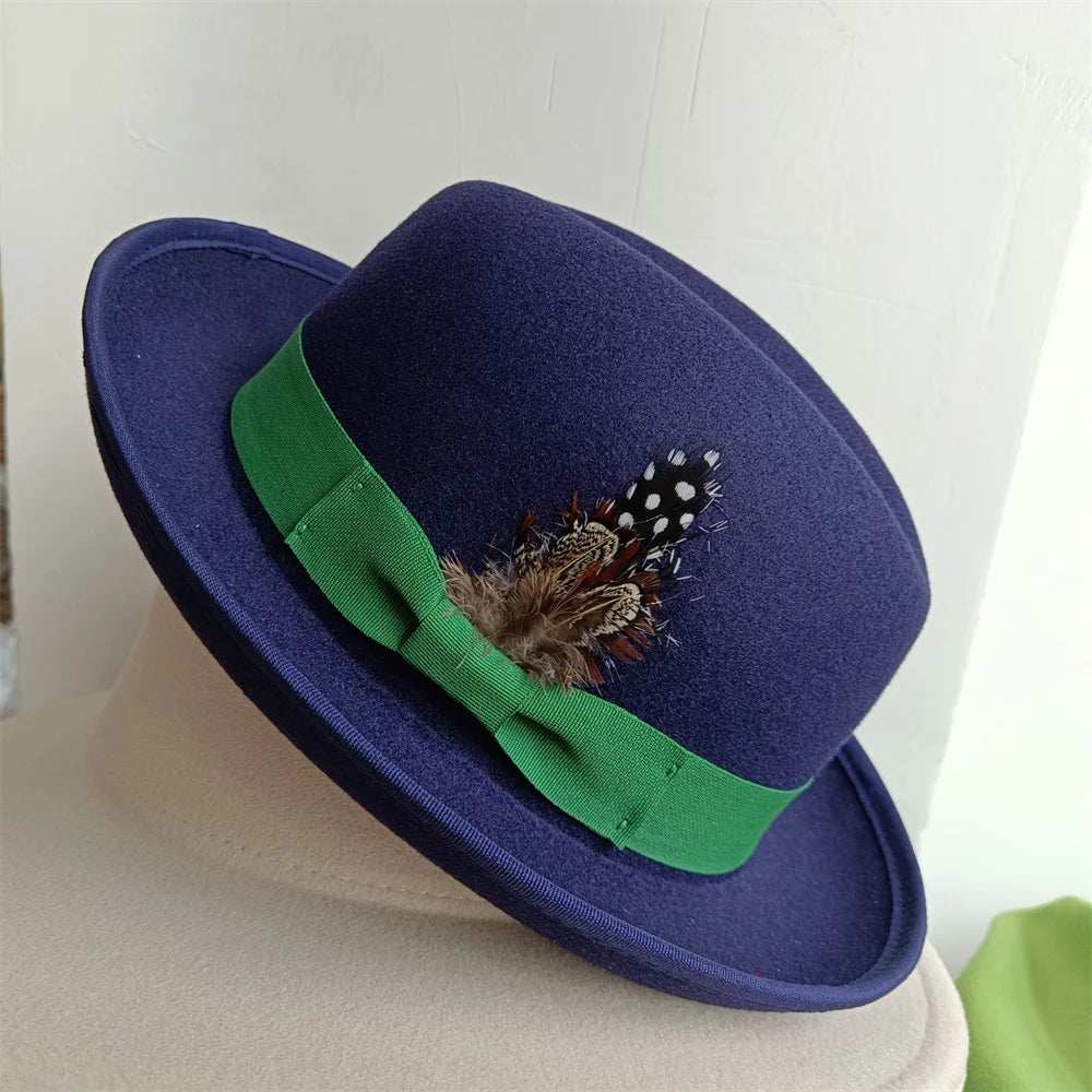 the Derby Hat bowler hat  Fedora for Women and Men Party Hat Men Hat for Winter Elastic Band Felt Hat Jazz Church Hat Wholesale