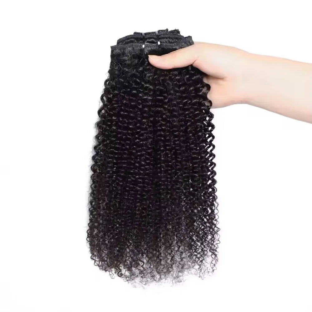 10-24 Inch Afro Curly Clip In Human Hair Extensions Afro Kinky Curly Clips Human Hair Extensions 100% Human Hair For Women