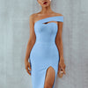 Seamyla 2023 Bandage Dress Sexy White Black Red One Shoulder Bodycon Summer Sleeveless Dress For Women New Celebrity Party Dress