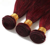 99j Burgunderrot Glattes Echthaar Bündel 1/2/3er Set 100g/Stk 10A Brasilianisches Remy Haar Doppelt genähte Haartressen Volle Spitzen