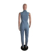 Hollow Denim Ankle Length Pants Women Overalls Spliced Washed Pencil Jeans Vintage Skinny Jean One Piece Button Sexy 2024