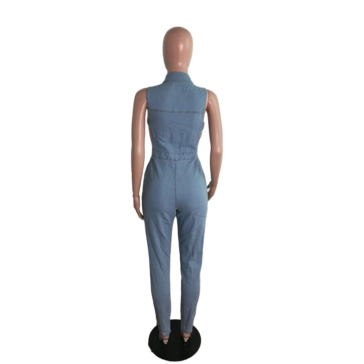Hollow Denim Ankle Length Pants Women Overalls Spliced Washed Pencil Jeans Vintage Skinny Jean One Piece Button Sexy 2024