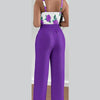 Women Fashion Print Halter V-Neck Short Tank Suit Tops Long Pants Matching Set Summer Casual Female Slim Pants Two Piece Sets