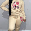 Women's Hoodies Sets Pants Suit 2 Piece Outfits 2025 New Letter Print Bear Aesthetics Sweatshirt and Sweatpants Womens Tracksuit