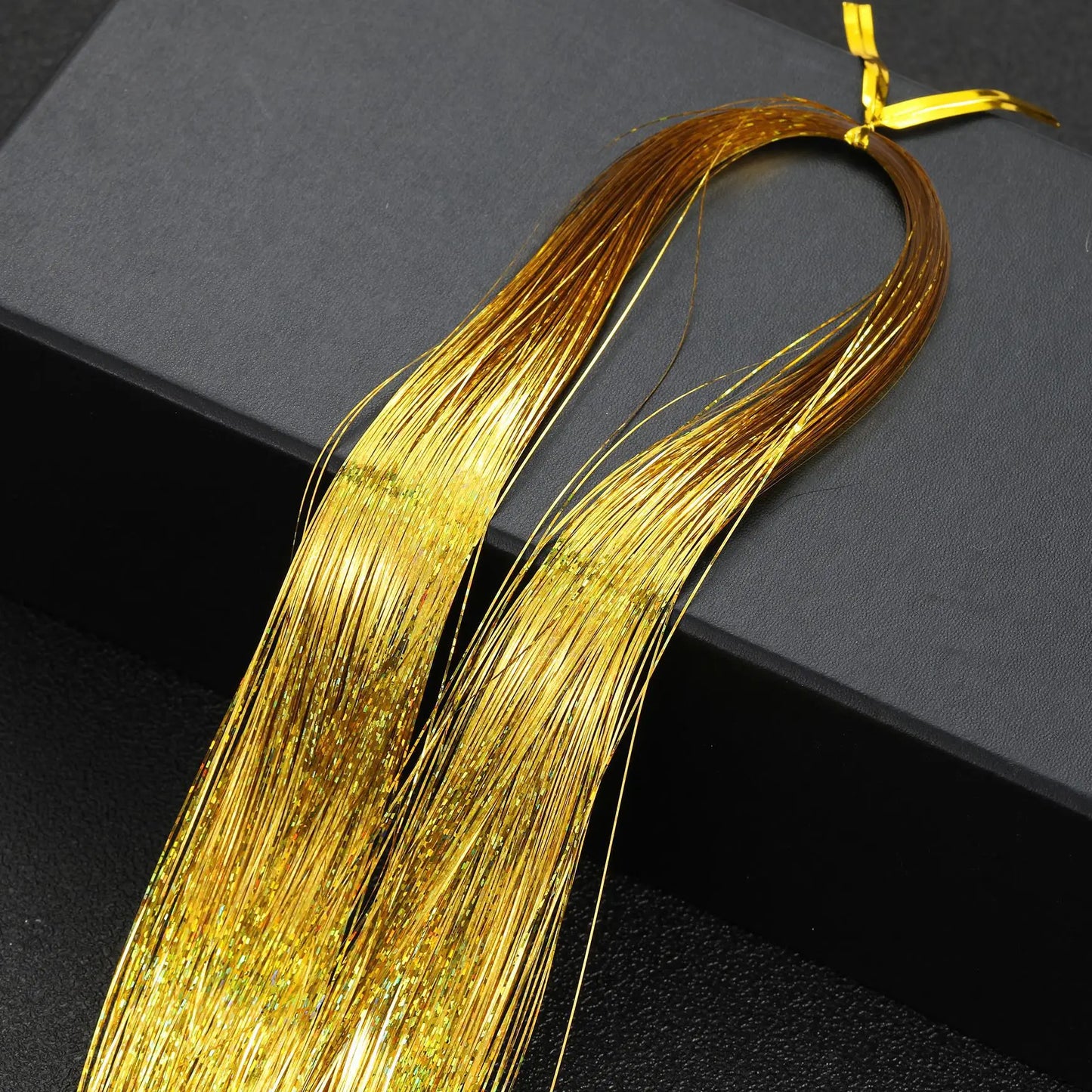 Shiny Sparkle Hair Tinsel 150PC/120cm Thin Colorful Rainbow Silk Hair Extensions Dazzles Women Hippie for Braiding Headdress