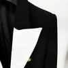 2024 New Blocked Metal Rose Button Slim Black Suit Jacket Festival Outfit Women Party Business Blazer