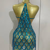 Sexy Sparkly Sequin Diamond Mesh Transparent Two Piece Set Women Celebrate Evening Party Birthday Dress Stage Photo Shoot Wear