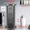 Motorized Lifting Pop Up Tower Power Outlet Hidden Mounted Kitchen Worktop USB Type C Socket with Speaker Wireless Charging