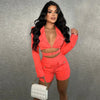 Elegante stilvolle Blazer-Strampler Damen Jumpsuit Shorts Langarm Hohl Bodycon Playsuit Einteiler Club Outfits