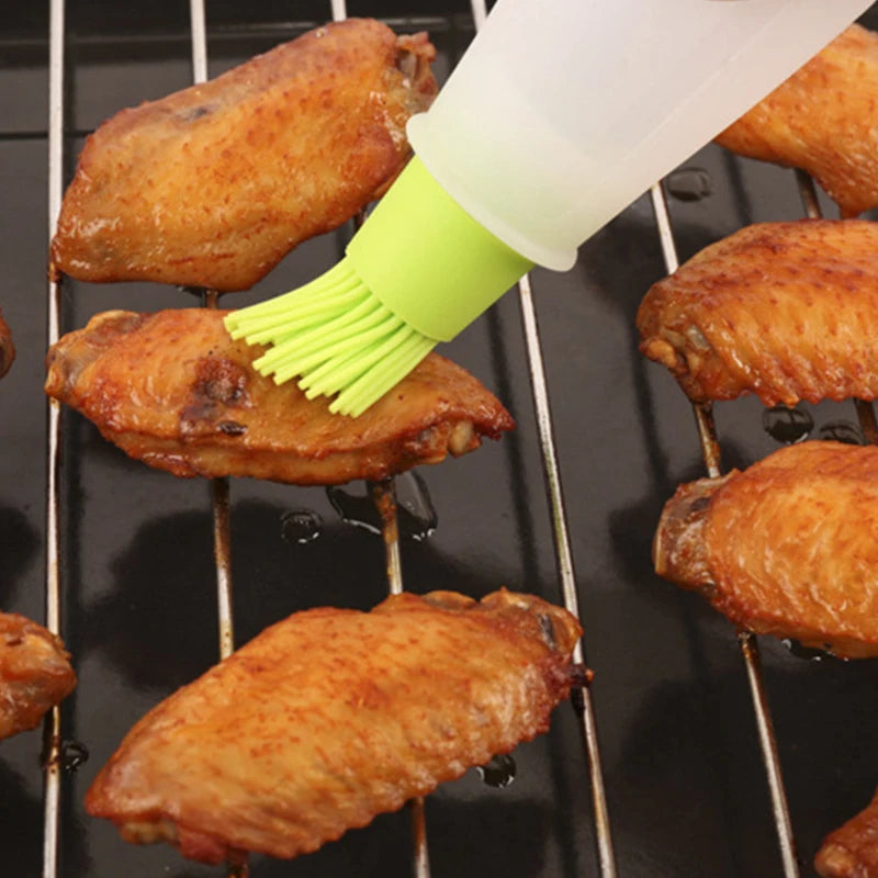 Kitchen Gadgets Barbecue Oil Brush Silicone BBQ Honey Oil Bottle With Brush Convenient Basting Cooking Tools Kitchen Accessories