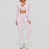 SWELTERING 2/3PCS Seamless Yoga Set Gym Clothes Sportswear Fitness Suits Women Workout Bra Crop Top Long Sleeve Sports Suits