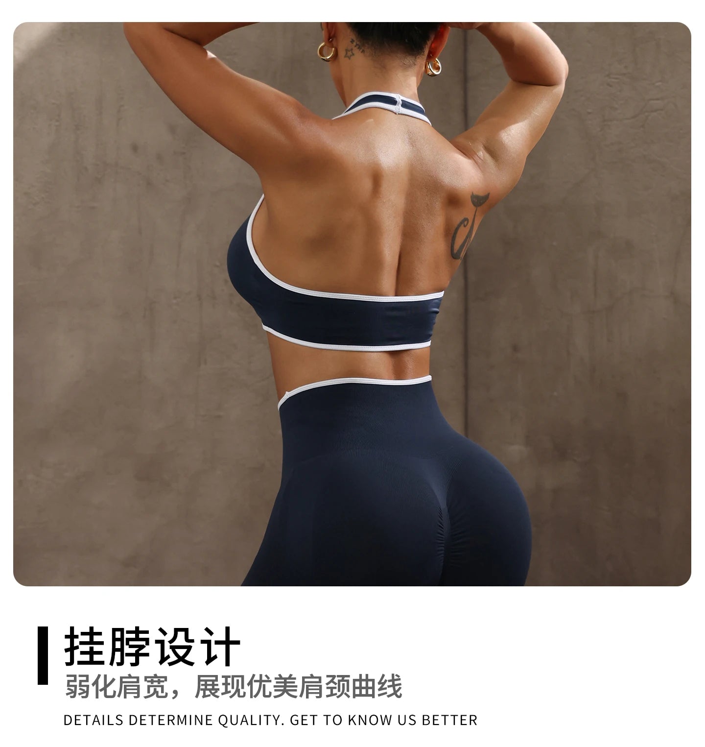 ZHEJIN 2 Piece Yoga Set Women Contrast Trim Halter Sports Bra High Waist Seamless Leggings Gym Workout Set Fitness Activewear Su