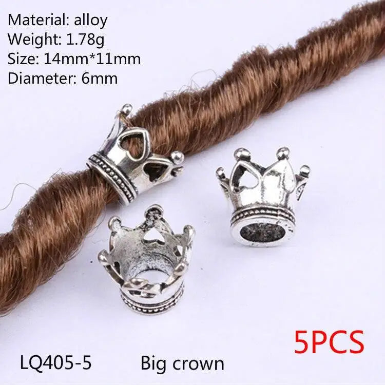 5-50 Pcs/set Opening Silver Hair Ring Hip-hop Hair Braid Charm Dreadlock Beads Clips Cuffs Rings Jewelry Dreadlocks Accessories