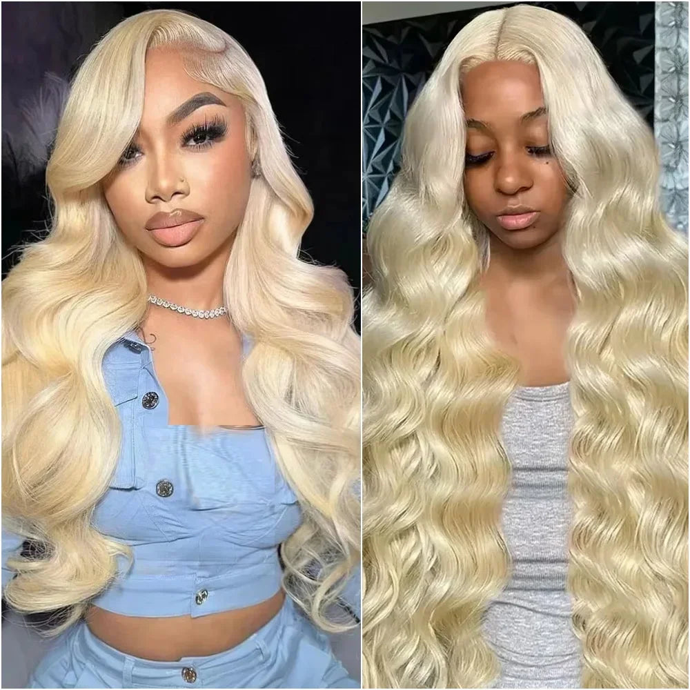 613 Blonde Body Wave 13x6 HD Lace Frontal Human Hair Wigs 38 40 Inches Honey Colored Lace Closure Front Wig For Black Women