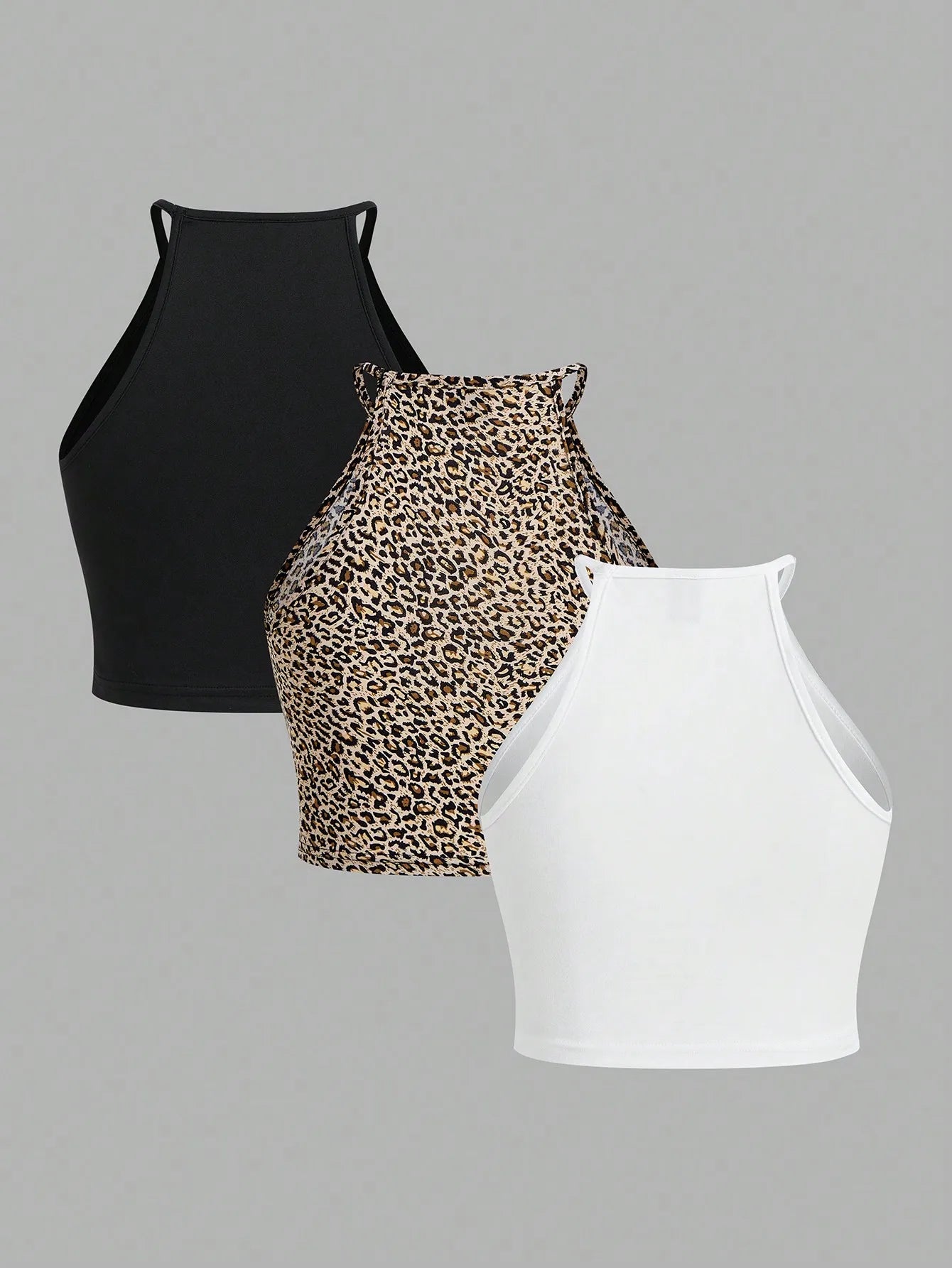 3 pieces Women Tank Tops summer vest tops  Solid Casual Fashion Crop Top Stripe Sleeveless Outer Wear Basic Camisole