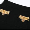 High Quality New Fashionable Elastic Knitted V-neck Luxurious Exquisite Nail Bead Piece Cardigan Slim Fit Short Skirt Women Set