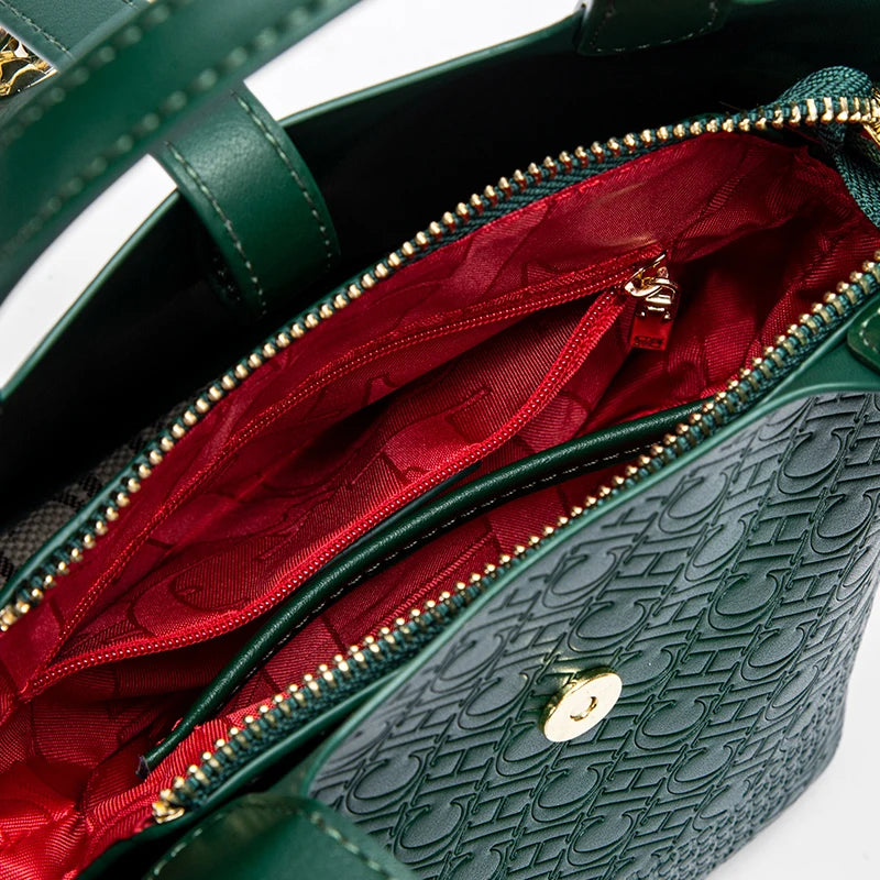 Retro Classic Women's Fashion Handbags Pure Color Design Metal Lock Buckle Accessories Ladies Shoulder Bags Minimalist Versatile