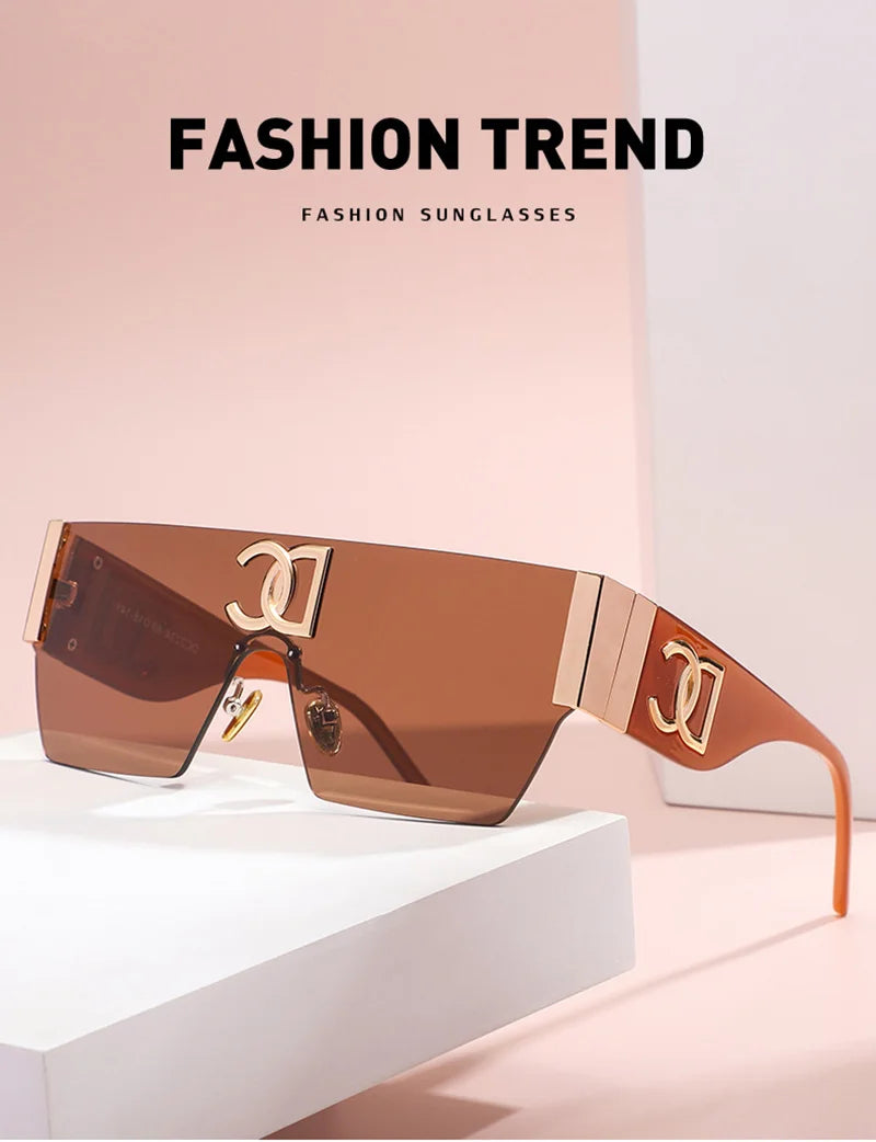 Neue 2024 Luxus Designer Square Sonnenbrillen Frauen Mode Trendy Punk Sonnenbrille Damen Farbverlauf Shades Brillen Oculos UV400