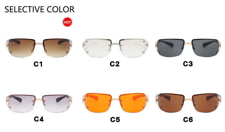 New Frameless Decorative Diamond Sunglasses Women's Design Brand Luxury Sun Glasses Outdoor Leisure Eyewear UV400 Gafas De Sol