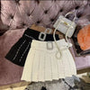 New pleated skirt for women pearls diamonds fashion shorts