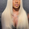 99J Burgundy Red Layered Lace Front Wig With Bangs Bone Straight Synthetic Lace Frontal Wigs 13x4 HD Glueless PrePlucked Cosplay