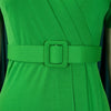 2024 summer new short sleeve V-neck waist solid color Tunle pencil skirt dress