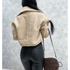 Faux Leather Jackets Women PU Short Thick Warm Black Outwear Female Aviator Retro Lapel Velvet Coat 2023 New Winter Woman Tops