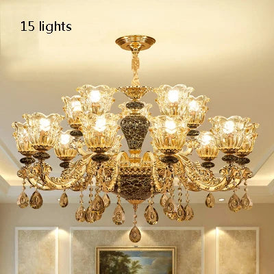 Kronleuchter Wohnzimmer Groß Luxus Kristall Lampe Esszimmer Schlafzimmer Dekoration Französischer Retro Kronleuchter Beleuchtung